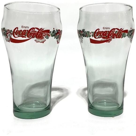 Vintage Coca-Cola Glasses With Christmas Holiday Theme Set of 2 - Picture 7 of 7